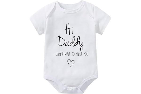 WOOYONGING Hi Daddy I Can't Wait To Meet You Pregnancy Announcement Baby Clothes Newborn Outfit Infant Romper
