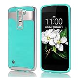 LG K7 Case, GOTD Fingerprint Design Premium Defender Dual Layer Protector Soft Rubber Hard Bumper Hybrid Phone Cover Case for LG K7 (Mint Green)