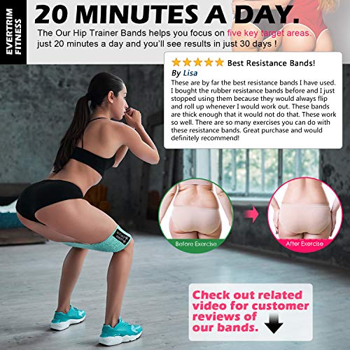 Resistance Bands for Legs and Butt, Exercise Bands Booty Bands Hip Bands Wide Workout Bands Sports-Fitness Bands Stretch Resistance Loops Band Anti Slip Elastic (Set of 3) - Thumbnail 3