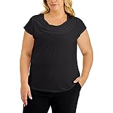 Kasper Womens Cap Sleeve, Cowl Neck Jersey Top