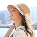 RIONA Women's Summer Hand-woven Foldable Wide Brim Fisherman 100% Raffia Straw Sun Hat(Beige)