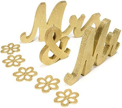 Amazon Com Haperlare Vintage Style Gold Mr And Mrs Sign Mr Mrs