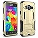 J3 Case, Express Prime Case, Amp Prime Case, CASEPLAY [Kickstand] [Swivel Belt Clip] Armor Holster Defender Protective Hybrid Case Cover for Samsung Galaxy J3/Express Prime/Amp Prime (Gold)