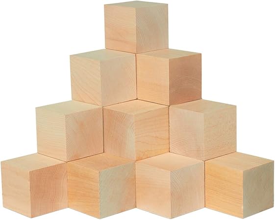plain wooden cubes