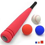 CeleMoon 21-inch Kids Soft Foam Baseball/Tball Set Toys, Different Colored Balls, Carry/Organize Bag Included, for Kids Over 3 Years Old (Baseball Bat)