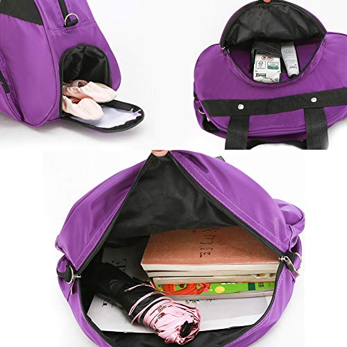 WEISIPU Nylon Dance Duffle Bag - Girls Garment Shoe Dance Sports Bags Ballet Slippers (Purple)