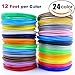 3D Pen/3D Printer Filament,1.75mm PLA filament Pack of 24 Different Colors,High-Precision Diameter Filament, Each color 12 Feet, total 288 Feet Lengths