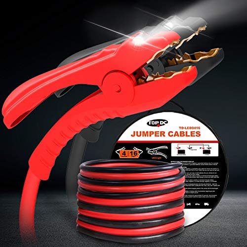 TOPDC Jumper Cables 4 Gauge 20 Feet Heavy Duty Booster Cables with
