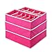 American Trends 4 Set Closet Clothes Underwear Organizer Divider Storage Boxes Rose Red