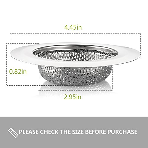 Kitchen Sink Strainer, Cozzine 4.5 Inch Dia Stainless Steel Sink Drain Cover Garbage Disposal Filter Large Wide, Kitchen Trash Strainer Fits Well On Drain, Pack of 2