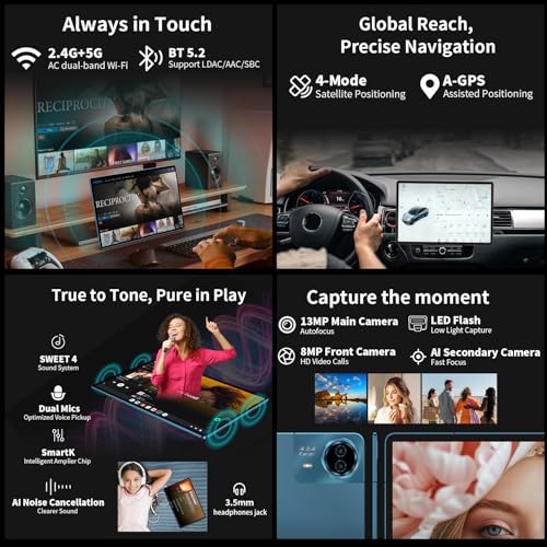 TECLAST T70 14 Inch Touchscreen Tablet Top Gaming Android Tablet, Helio G99 2.2GHz Octa-Core, 20GB RAM M+256GB (8TB TF), Dual SIM 4G LTE, 10000mAh/18W, Widevine L1/GPS/13MP, Tablet with Stylus + Case