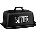 KAIBARE Butter Dish for 1 LB of Canadian Butter, Large Porcelain Butter Keeper with Lid Fit an Entire Pound Brick of Butter, 