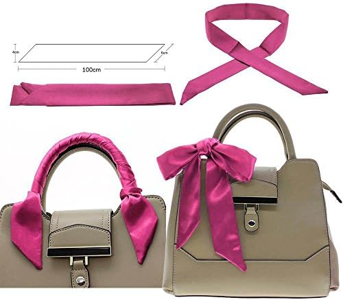 New Chic Fashion Fabric Art Decor Solid Color Scarves Lady Ribbon Tied The Bag Handle Decoration Ribbon Twilly Pink