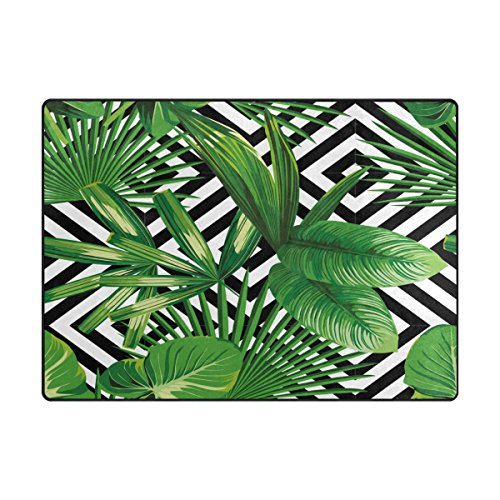 ALAZA-Summer-Exotic-Jungle-Tropical-Palm-Tree-Leaves-Area-Rug-Rugs-for-Living-Room-Bedroom-7-x-5 ALAZA Summer Exotic Jungle Tropical Palm Tree Leaves Area Rug Rugs for Living Room Bedroom 7' x 5'