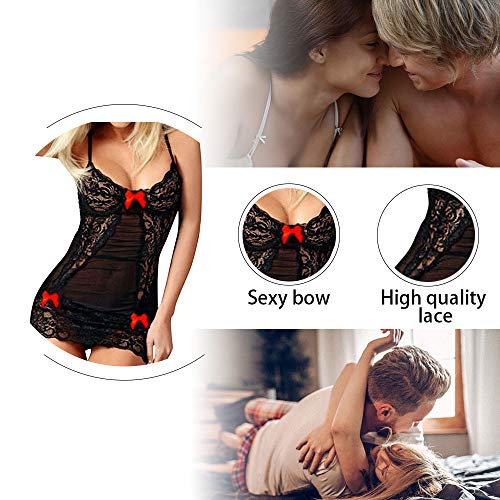 CheChury-Donna-Pizzo-Lingerie-Pizzo-Sexy-Tuta-Babydoll-Pigiama-Maglia-Biancheria-Intima-Donna-Sexy-Camicia-da-Notte