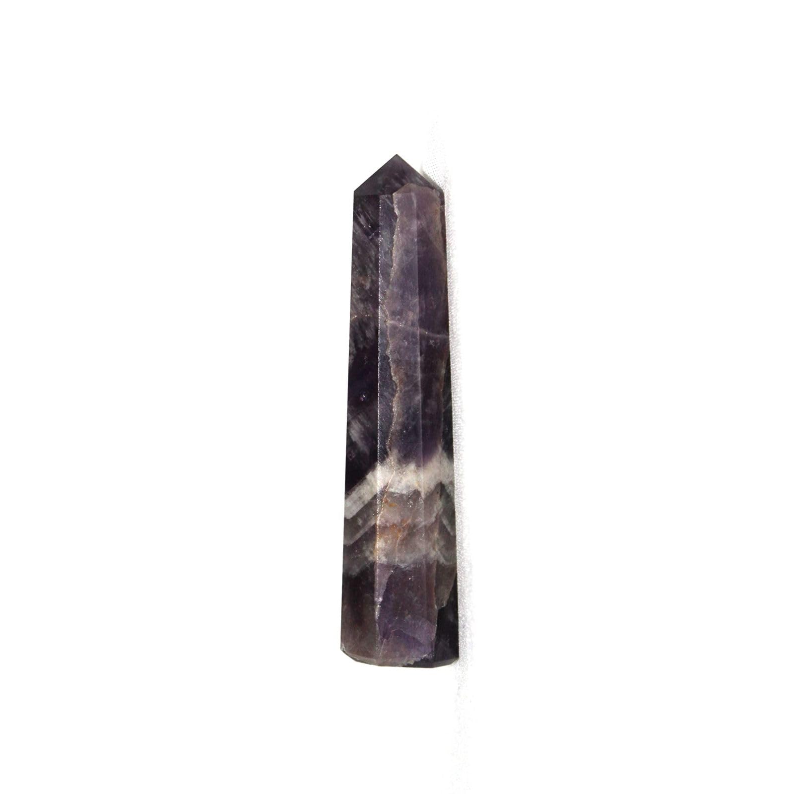 Jet International Genuine Amethyst Obelisk Tower Jumbo 8 Facet Aura Rock Crystal Natural Polished Earth Spirit Balance Point Gemstone Spiritual Chakra Balancing Psychic Gift Therapy Massage Healing