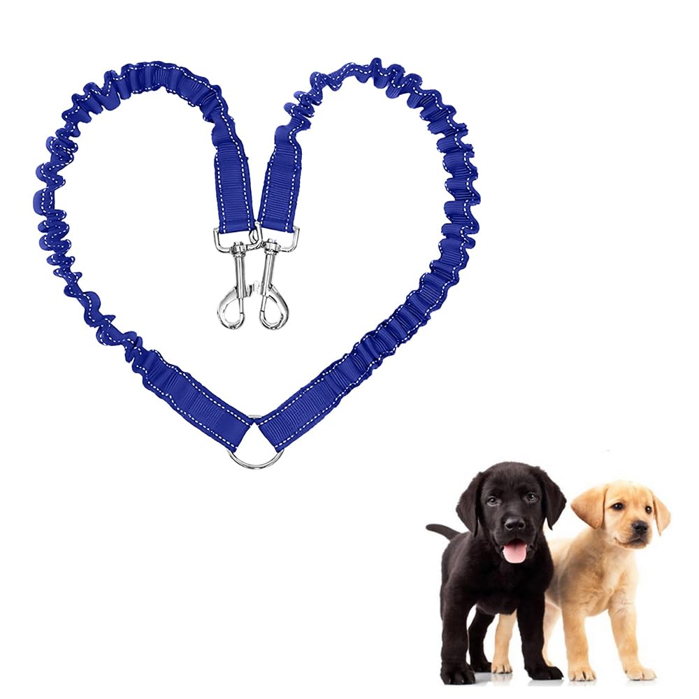 JVHLOV Double Dog Lead Coupler, 360° Rotatable and Adjustable Dual Dog Leash, No Tangles for Small, Training and Jogging, For Walking Puppy, Small, Medium, Large dog