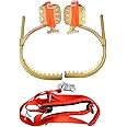 Qrenia Tree Climbing Spikes, Adjustable Non-Slip Pole Climbing Gear with Safety Harness, Electrician Wooden Pole Foot Buckle for Hunting Observation, Picking Fruit