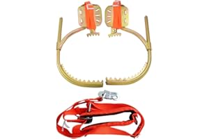 Qrenia Tree Climbing Spikes, Adjustable Non-Slip Pole Climbing Gear with Safety Harness, Electrician Wooden Pole Foot Buckle for Hunting Observation, Picking Fruit