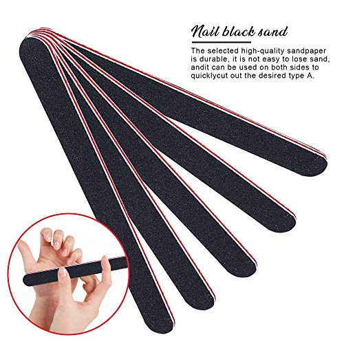 Teenitor 17pcs Nail Files and Buffer, 5pcs Colorful Files Blocks, 5pcs Black Sand Files, Professional Gel nail file Set and 7-sides Sky Dipping Powder Buffer 2pcs
