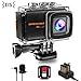 Apexcam 4K 20MP WiFi Action Camera EIS Ultra HD Sports Camera Underwater Waterproof 40M Camcorders External Mic 170°Wide-Angle 2.0’’LCD 2.4G Remote 2 Rechargeable Batteries and Accessories