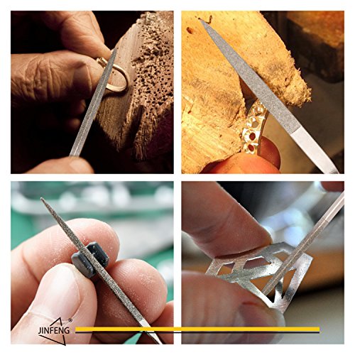 JinFeng Diamond Needle File Set(6 pcs 170 Grit Precision Steel File) Hand Metal Tools