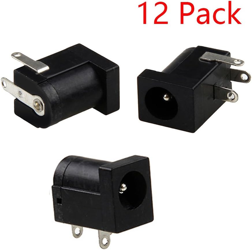100Pcs PCB Mount 5.5 x 2.1 mm Female DC Power Jack Plug Socket Connector Black