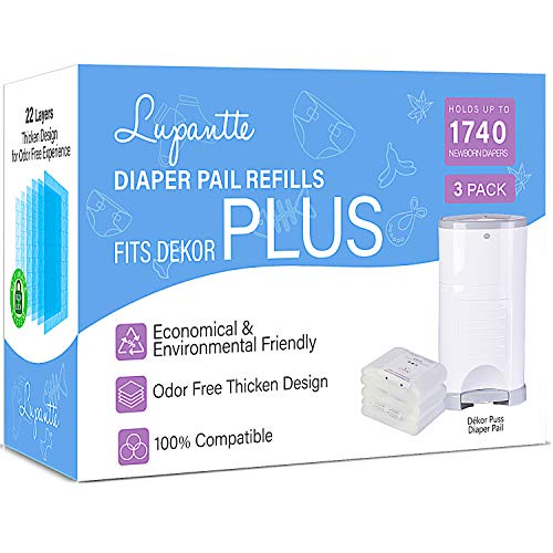 Dekor Plus Diaper Pail Refills Up to 1740 Diapers by Lupantte, 100