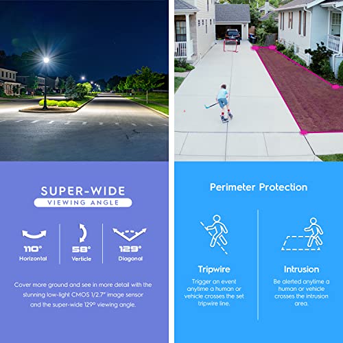 Amcrest 5MP AI Turret IP PoE Camera w/ 49ft Nightvision, Security IP Camera Outdoor, Built-in Microphone, Human & Vehicle Detection, Active Deterrent, 129° FOV, 5MP@20fps IP5M-T1277EW-AI