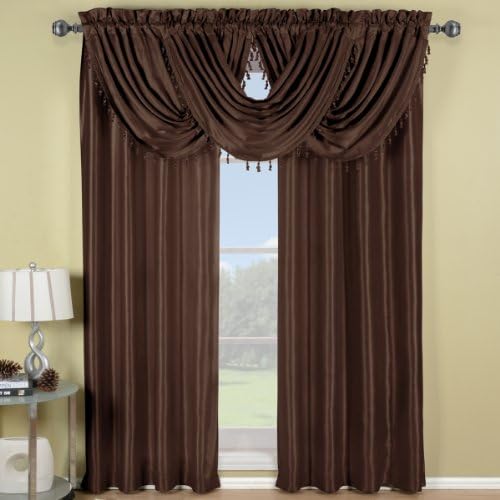 Soho Waterfall Window Treatment 57 x 37" Waterfall Valance Chocolate 57 x 37" Waterfall Valance Chocolate