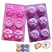 Silicone Molds Flower Soap Mold Candy Molds Chocolate Molds Biscuit Cake Mold Ice Cube Tray Muffin Pan, 6 Cavity Set of 2 Pack (piank)