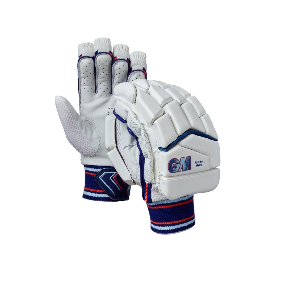 Gunn & Moore GM | Cricket Batting Gloves | Mana 909 | Engineered Offset Finger Splits | Calf Leather Palm | Small Adult Left Handed | Approx Weight per Pair 350 g