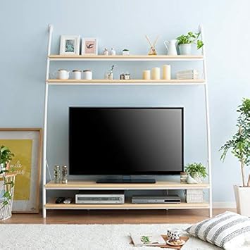 InnoFur Sympagis TV Entertainment Unit/LED Shelves/Wall Mount Stand Large (Beige)