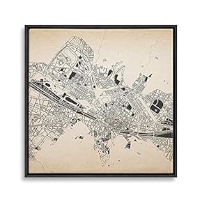 Framed Map Home Artwork for Living Room Bedroom