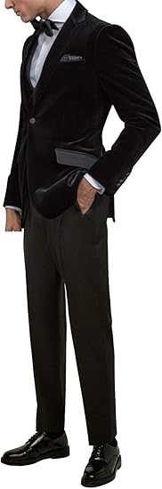 Amazon Co Jp Yzhen メンズベルベットスーツ1つボタンピークラペルパーティージャケットパンツセット 服 ファッション小物