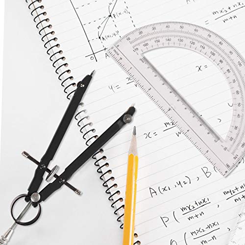 Professional Precision Compass Set, Metal Spring Bow Compass with Protractor, Lock, Pencil Leads & Screw Replacements, for Geometry, Math, Drafting, Drawing & Measuring, School & Office Supplies - Thumbnail 4