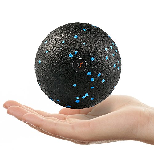 Premium Ball-Shaped Foam Roller Extra Firm 4 Inches Diameter Blue Speckles