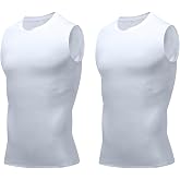 Compression Shirt Men Slimming Body Shaper Vest Crewneck Workout Tank Top | Tummy Control Undershirts, Gynecomastia Compression Shirts, Back Support, Sleeveless Muscle Shirts, Shaping Tank Top