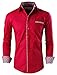 Tom's Ware Mens Premium Casual Inner Contrast Dress Shirt TWNMS310S-1-WINE-XL