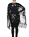PrettyGuide Women's 1920s Shawl Beaded Evening Wrap Open Front Fringed Cape Black