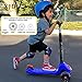 XJD Kick Scooter for Kids 3 Wheel Scooter for Toddlers Girls & Boys, 4 Adjustable Height, Extra-Wide Deck, with Max Glider Deluxe PU Flashing Wheels for Children from 3 to 14 Year-Old, Blue