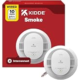 Kidde Smoke Detector, Hardwired &amp; 10-Year Battery Backup, 20SA10, 1 Pack | Wired Interconnect, No Battery Replacement or Low Battery Chirps, LED Status Lights, Ideal for Homes &amp; Apartments