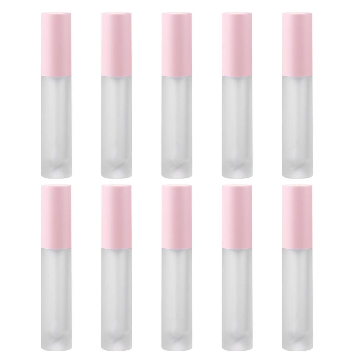 Beaupretty 10pcs Empty Lip Gloss Tubes Lip Gloss Containers Bottles for Lip Gloss Balm Cosmetic Pink