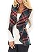 InStylish Women's Color Block Lapel Open Front Sleeveless Plaid Vest Cardigan with Pockets