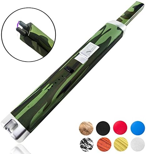 Sparcker Electric Arc Lighter - 9 Colors - Multipurpose - Safety Lock - Long Neck - USB Rechargeable - Flameless - Windproof - No Butane - Candle - BBQ - Camping - Grill - Stove - Kitchen (Camouflage)