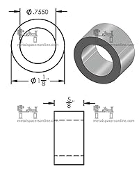 Aluminum Spacer 1-1/8" OD x 3/4" ID x Choose Your