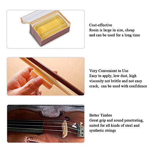 image for 4 Pairs Violin Rosin Natural Low Dust for Viola and Rosin Cello, Saris