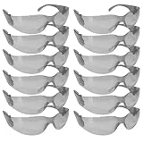 SAFE HANDLER Full Color Safety Glasses | One Size, Adult, Youth, Full Color Polycarbonate Lens and Temple, GREY, 12 per Box (1 box/12 Pairs)