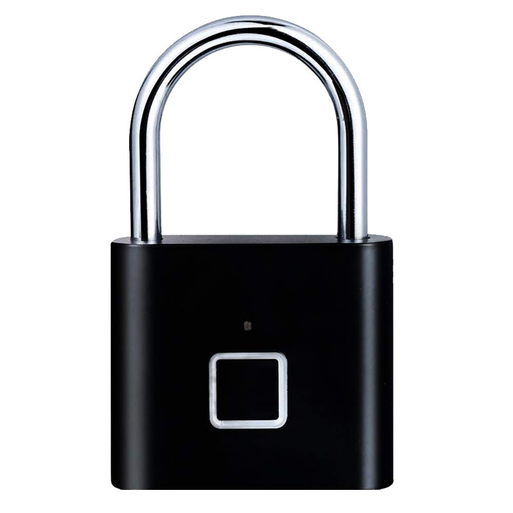 iSTYLE Fingerprint Padlock for Gym lockers, Gymnasiums, School and Employee lockers, Outdoor, Fences, Buckles and Storage Locks - All Weather Metal and Steel (Black) (Black)