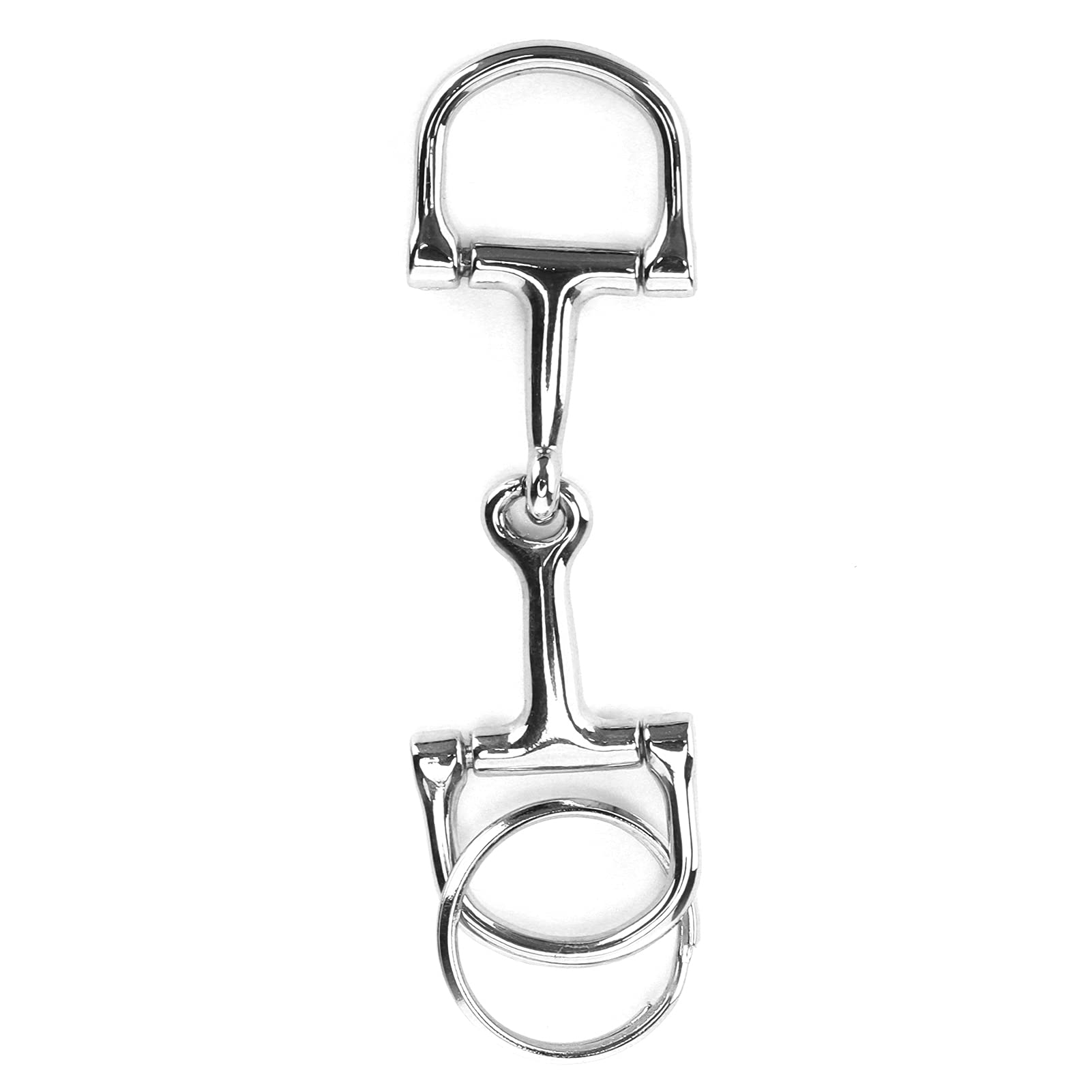 Snaffle Bit Keychain, D‑Shaped Snaffle Keychain Stainless Steel Snaffle Bit Horse Ring Durable Silver D‑Ring